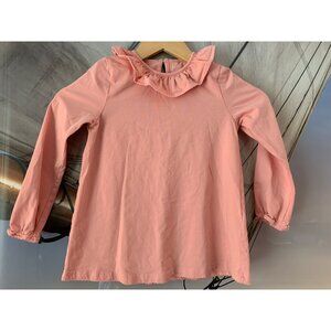 Serendipity by Shrimp and Grits Size M 5-6 Girl's Top Peach with Collar Preowned
